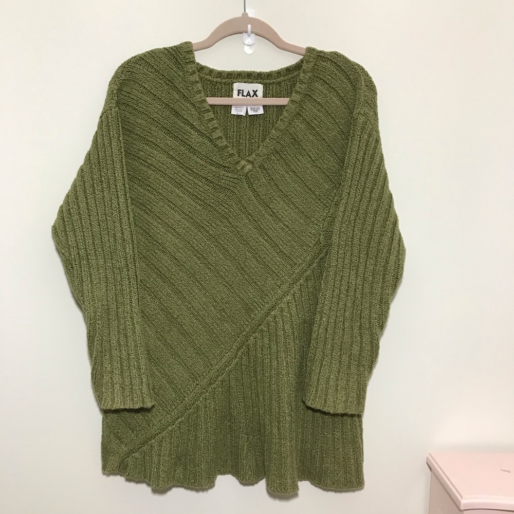 Flax Womens sweater chunky knit soft medium large